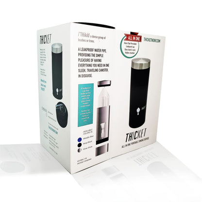 Thicket Water Pipe Glass Percolator Pipe packaging with bowl and neck