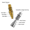 Titanium 6-in-1 skillet enail with gold & silver nail adapters for premium dabbing