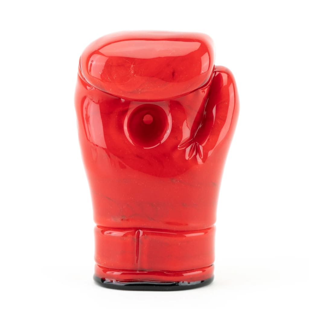 Glossy red Tyson boxing glove hand pipe, stylish smoking accessory
