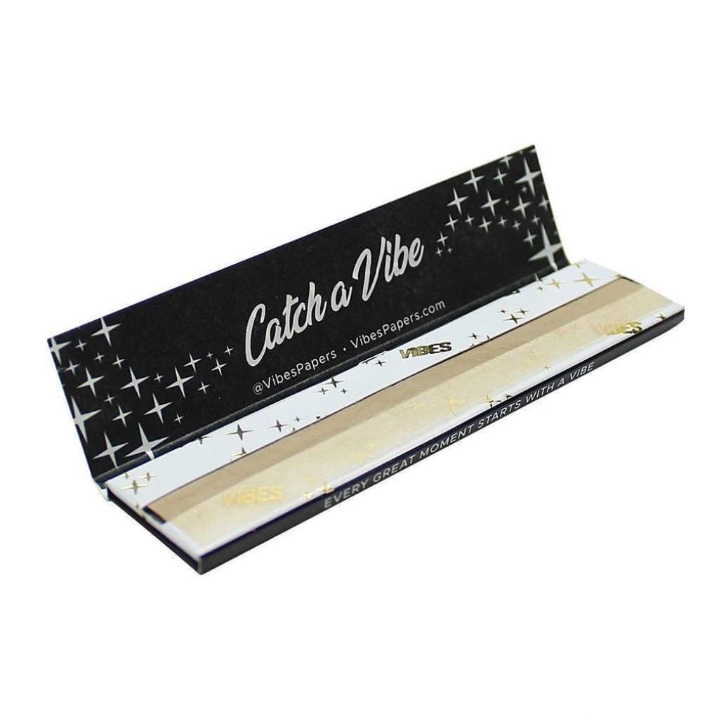 Vibes Ultra Thin King Size Rolling Paper Booklet with ’Catch a Vibe’ branding