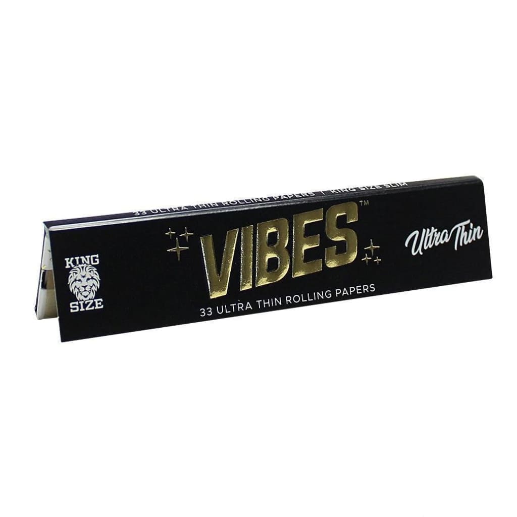 Vibes Ultra Thin King Size Rolling Papers - Thinnest Papers for Smooth, Even Burns