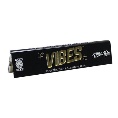 Vibes Ultra Thin King Size Rolling Papers - Thinnest Papers for Smooth, Even Burns