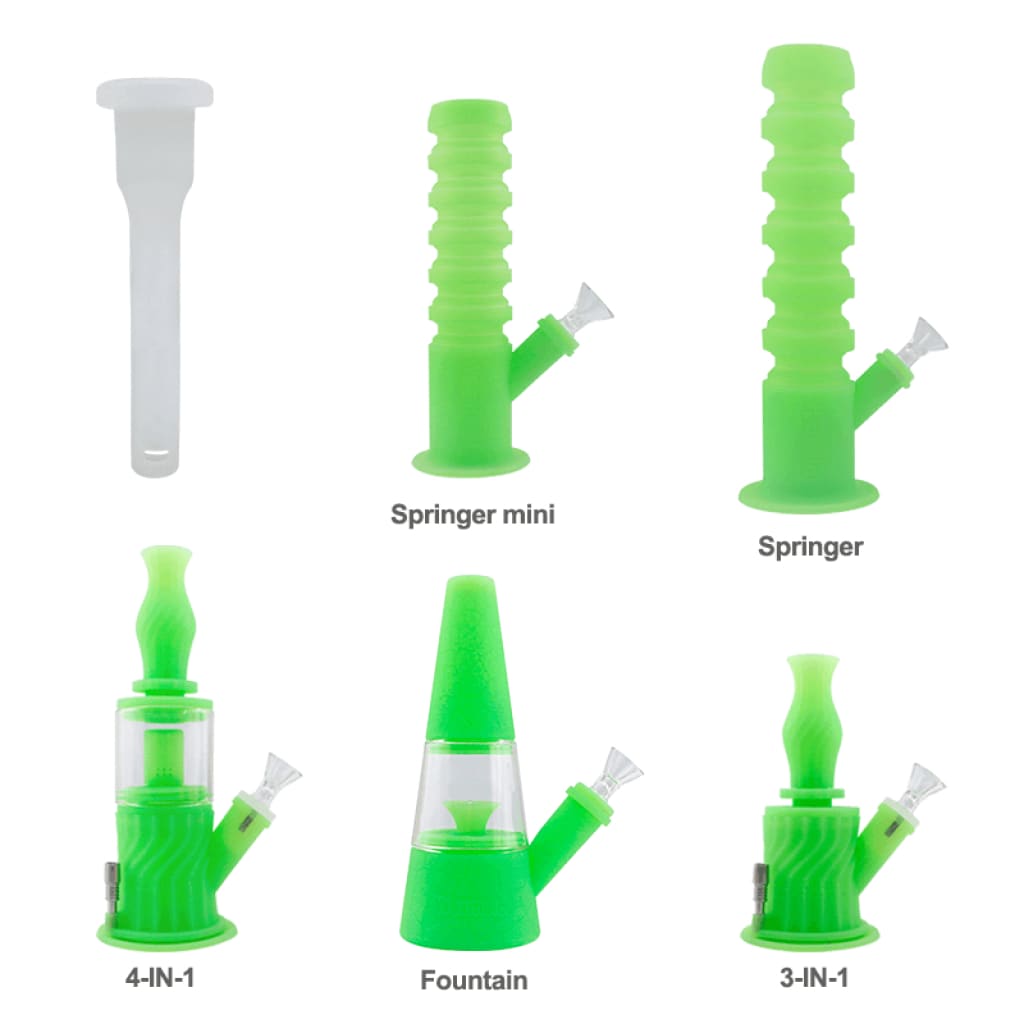 Green silicone bong for Waxmaid 4-in-1 Water Pipe and Springer Mini