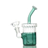Color Tube Base Water Pipe with 14mm Male Bowl and Green-Tinted Base, Clear Upper Portion