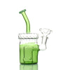 Color tube base water pipe with 14mm male bowl and green-tinted base