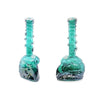 Two teal glass bongs shaped like eagles, Heavy Duty Eagle Water Pipe with 14ml Bowl
