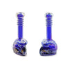 Heavy duty blue glass water pipes with swirls, spiral necks, and 14ml bowls