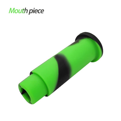 Green and black silicone mouthpiece from Waxmaid Ares in platinum-cured silicone