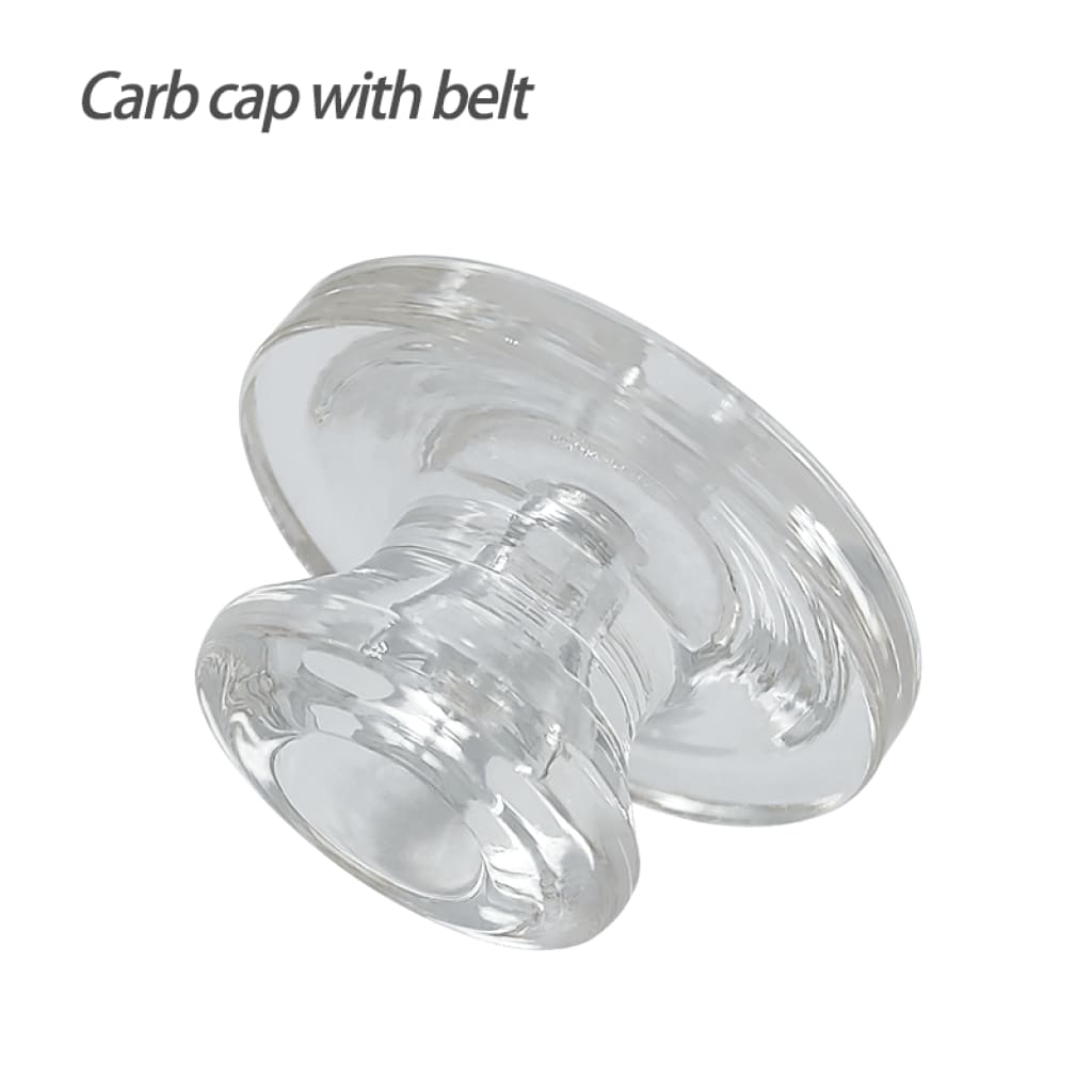 Waxmaid Ares hand-blown borosilicate glass carb cap with clear glass and belt attachment