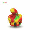 Waxmaid Octopus Silicone Dab Container with Inner Glass Jar in vibrant red, yellow, and green