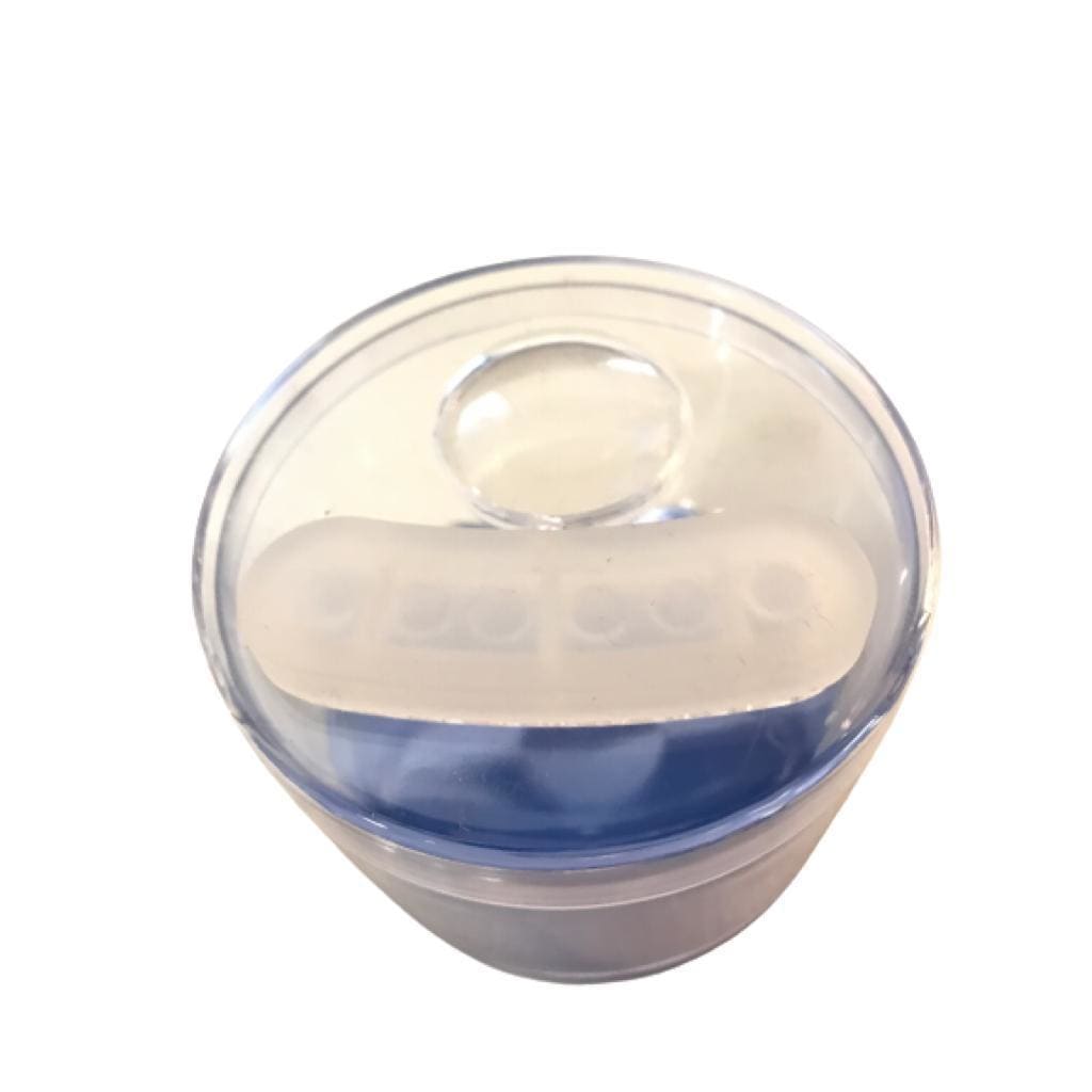 Clear 3.5-inch glass stash jar with blue gel for glass hand pipe and vaporizers