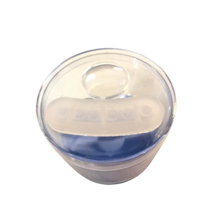 Clear 3.5-inch glass stash jar with blue gel for glass hand pipe and vaporizers