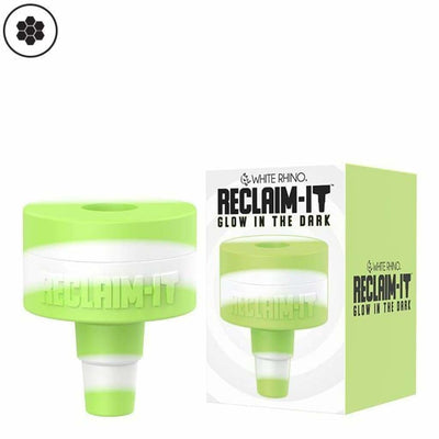 Glow-in-the-dark White Rhino silicone reclaimer for water pipes by Reclaim-It