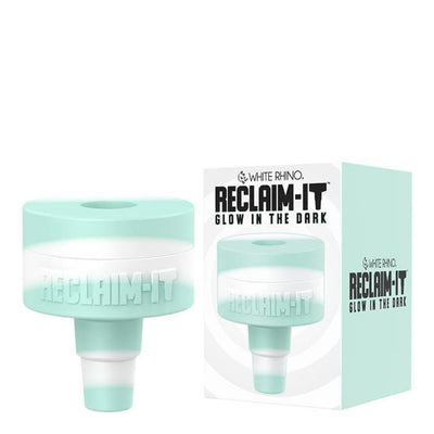 Glow-in-the-dark White Rhino Reclaim-It Silicone Reclaimer for Water Pipes in mint green