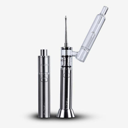 Xvape V-one vaporizer with dual quartz coil and glass bubbler