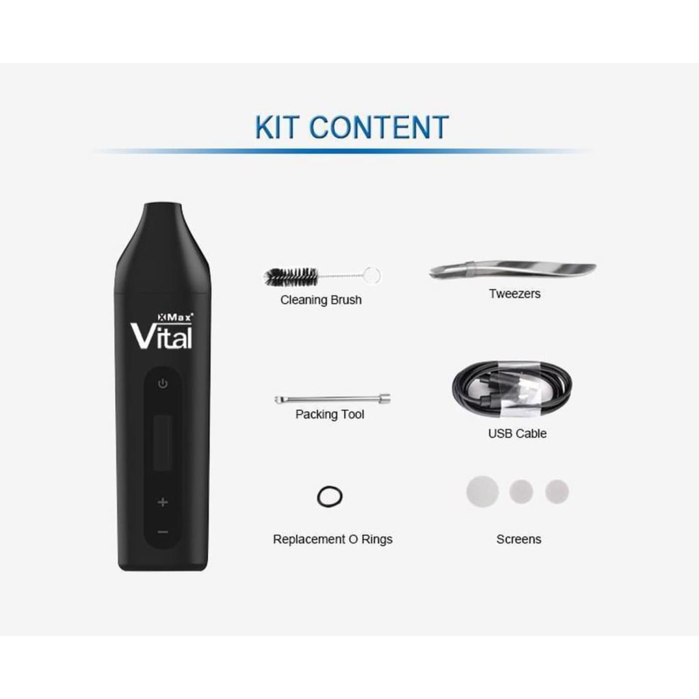 Xvape Vital dry herb vaporizer with ceramic chamber and sleek black matte finish