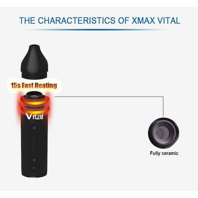 Xvape Vital dry herb vaporizer with ceramic chamber and black mouthpiece