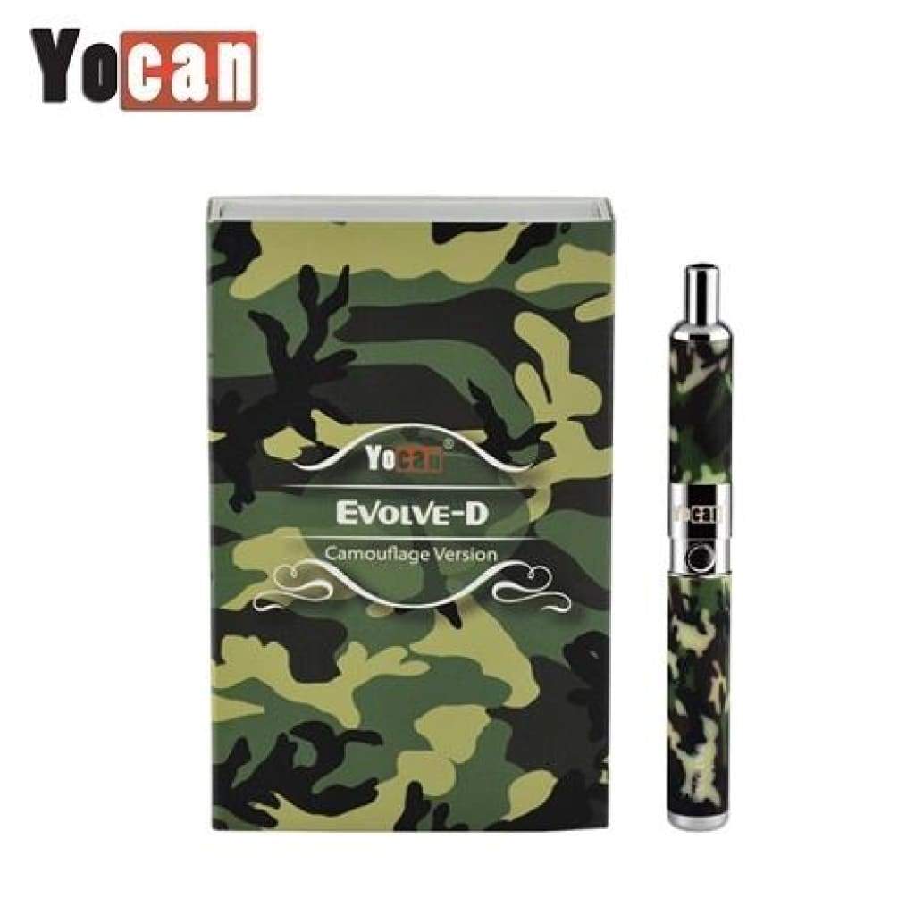 Evolve-d Camouflage Dual Pancake Coil Vaporizer Pen and Packaging Box with Pancake Coil Technology