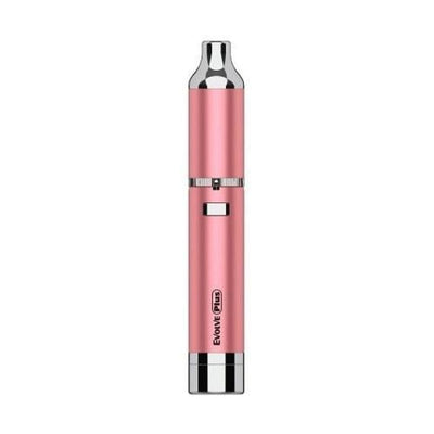 Pink Cylindrical Yocan Evolve Plus Wax Pen With Dual Quartz Wax And Silver Accents