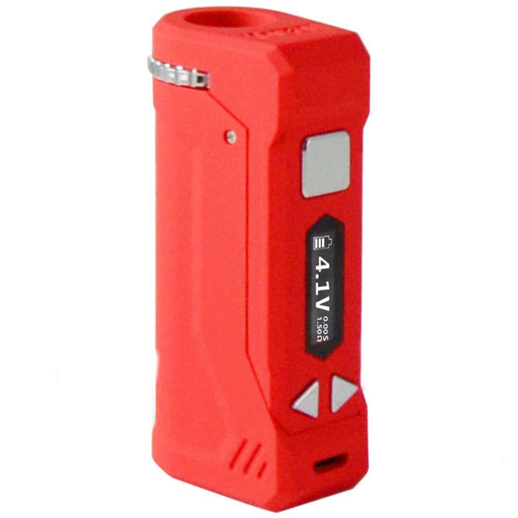 Red Yocan Uni Pro universal portable mod with OLED screen and control buttons